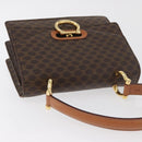 CELINE Macadam Canvas Hand Bag PVC Leather Brown Gold Auth 180815A-6