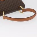 CELINE Macadam Canvas Hand Bag PVC Leather Brown Gold Auth 180815A-7