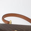 CELINE Macadam Canvas Hand Bag PVC Leather Brown Gold Auth 180815A-14