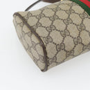 GUCCI GG Supreme Web Sherry Line Bag PVC Beige Gold 41 02 018 Auth 180817-11
