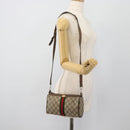 GUCCI GG Supreme Web Sherry Line Bag PVC Beige Gold 41 02 018 Auth 180817-20