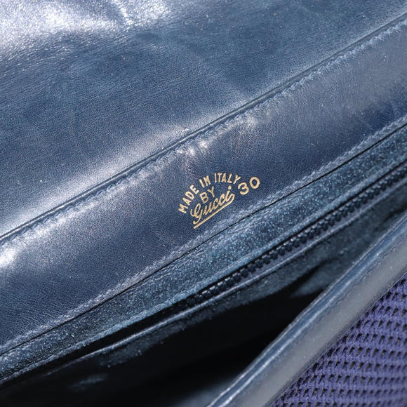 GUCCI Shoulder Bag Leather Purple Gold Auth 180820