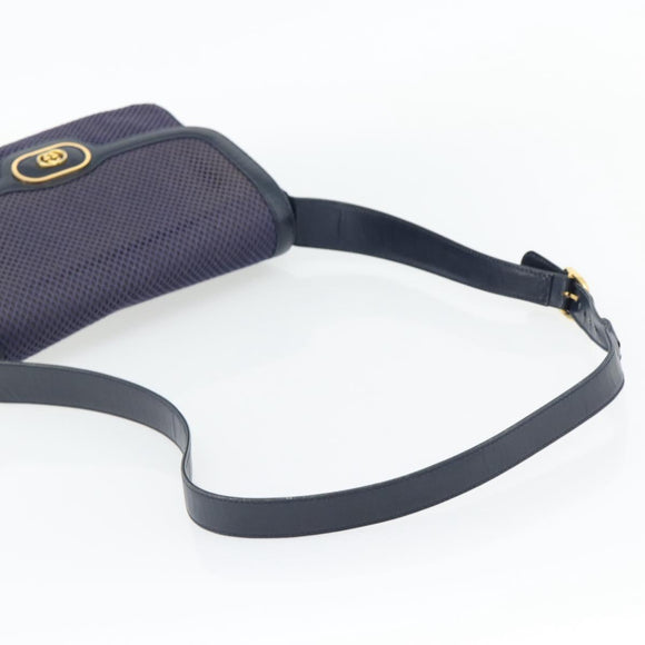 GUCCI Shoulder Bag Leather Purple Gold Auth 180820