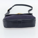 GUCCI Shoulder Bag Leather Purple Gold Auth 180820-5