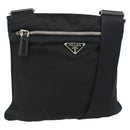 PRADA Shoulder Bag Nylon Black Silver Auth 180821A-1