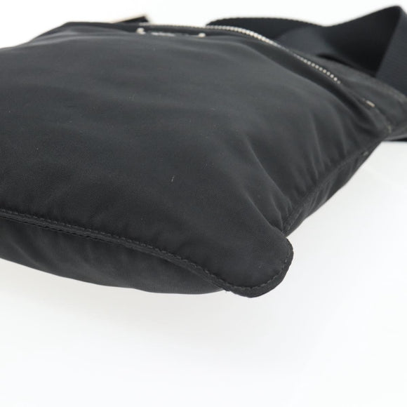 PRADA Shoulder Bag Nylon Black Silver Auth 180821A