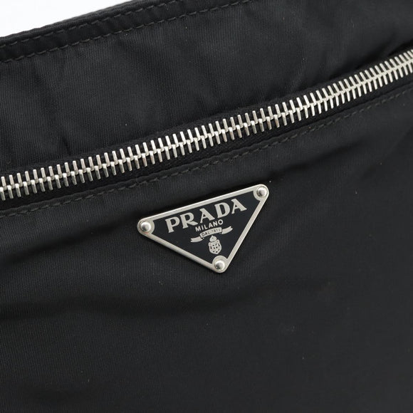 PRADA Shoulder Bag Nylon Black Silver Auth 180821A