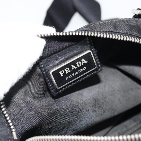 PRADA Shoulder Bag Nylon Black Silver Auth 180821A