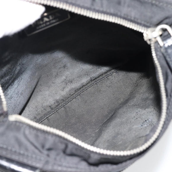 PRADA Shoulder Bag Nylon Black Silver Auth 180821A