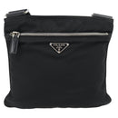 PRADA Shoulder Bag Nylon Black Silver Auth 180821A-13