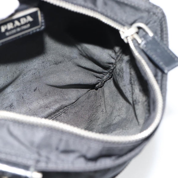 PRADA Shoulder Bag Nylon Black Silver Auth 180821A