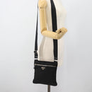 PRADA Shoulder Bag Nylon Black Silver Auth 180821A-24