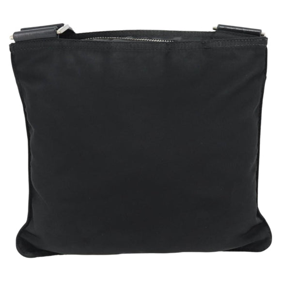 PRADA Shoulder Bag Nylon Black Silver Auth 180821A