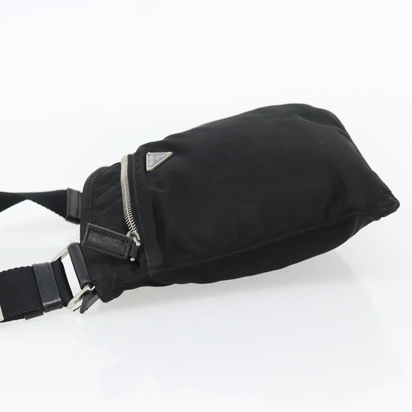 PRADA Shoulder Bag Nylon Black Silver Auth 180821A
