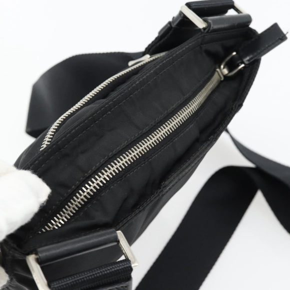 PRADA Shoulder Bag Nylon Black Silver Auth 180821A