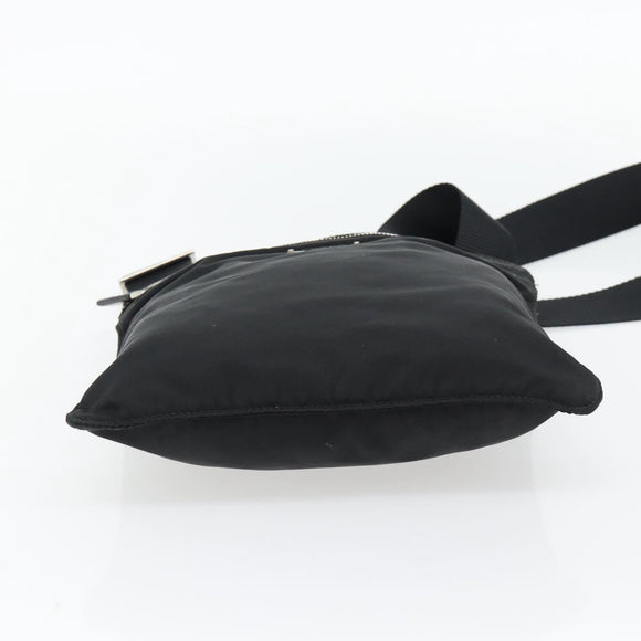 PRADA Shoulder Bag Nylon Black Silver Auth 180821A