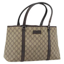 GUCCI GG Supreme Tote Bag PVC Beige Silver 114595 Auth 180826-1