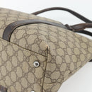 GUCCI GG Supreme Tote Bag PVC Beige Silver 114595 Auth 180826-9