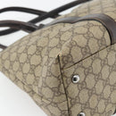 GUCCI GG Supreme Tote Bag PVC Beige Silver 114595 Auth 180826-16