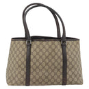 GUCCI GG Supreme Tote Bag PVC Beige Silver 114595 Auth 180826-2