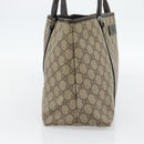 GUCCI GG Supreme Tote Bag PVC Beige Silver 114595 Auth 180826-3