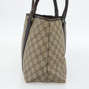 GUCCI GG Supreme Tote Bag PVC Beige Silver 114595 Auth 180826-4