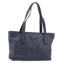 GUCCI GG Canvas Guccissima Tote Bag Leather Navy Gold 211138 Auth 180831-1
