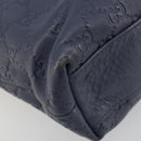 GUCCI GG Canvas Guccissima Tote Bag Leather Navy Gold 211138 Auth 180831-14