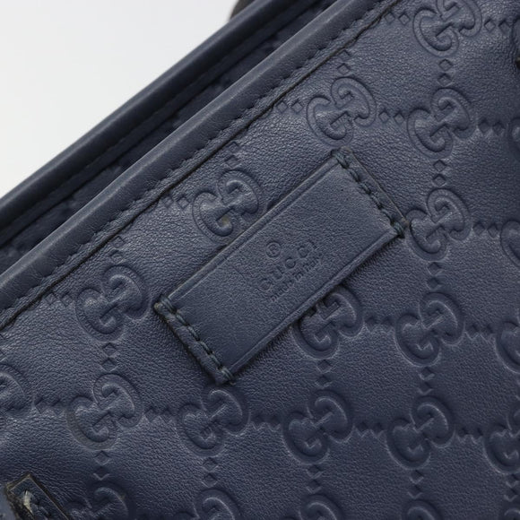 GUCCI GG Canvas Guccissima Tote Bag Leather Navy Gold 211138 Auth 180831