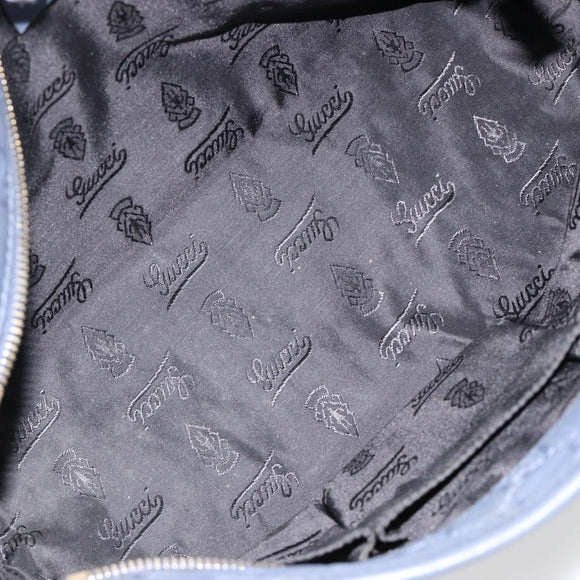 GUCCI GG Canvas Guccissima Tote Bag Leather Navy Gold 211138 Auth 180831