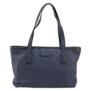 GUCCI GG Canvas Guccissima Tote Bag Leather Navy Gold 211138 Auth 180831-13