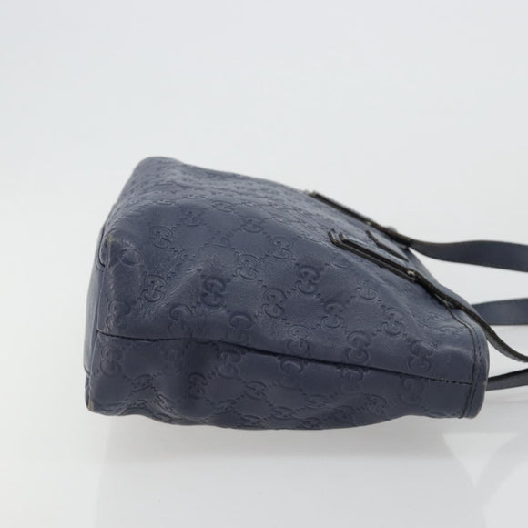GUCCI GG Canvas Guccissima Tote Bag Leather Navy Gold 211138 Auth 180831
