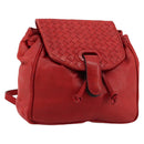 BOTTEGA VENETA INTRECCIATO Backpack Leather Red Gold Auth 180832-1