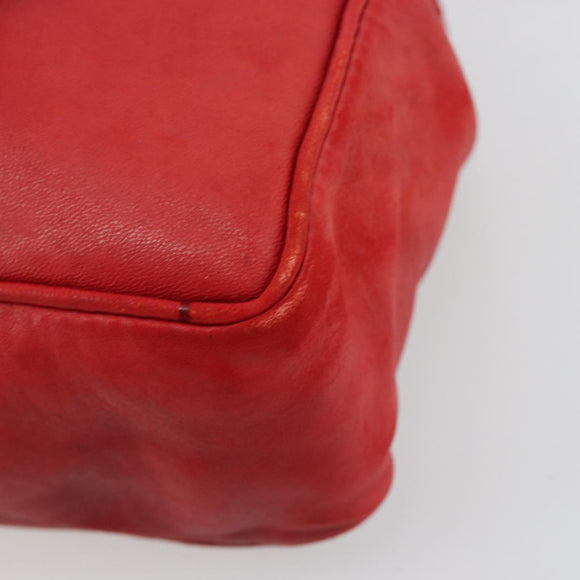 BOTTEGA VENETA INTRECCIATO Backpack Leather Red Gold Auth 180832