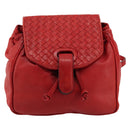BOTTEGA VENETA INTRECCIATO Backpack Leather Red Gold Auth 180832-13