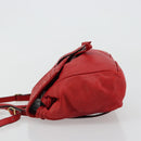 BOTTEGA VENETA INTRECCIATO Backpack Leather Red Gold Auth 180832-4