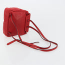 BOTTEGA VENETA INTRECCIATO Backpack Leather Red Gold Auth 180832-7