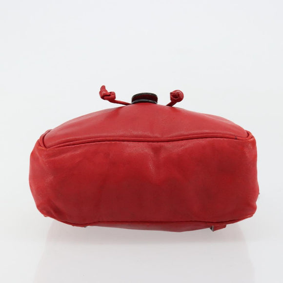 BOTTEGA VENETA INTRECCIATO Backpack Leather Red Gold Auth 180832