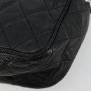 CHANEL Matelasse Chain Shoulder Bag Lamb Skin Black Gold CC Auth 180833A-8
