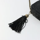 CHANEL Matelasse Chain Shoulder Bag Lamb Skin Black Gold CC Auth 180833A-9