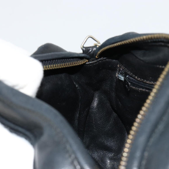 CHANEL Matelasse Chain Shoulder Bag Lamb Skin Black Gold CC Auth 180833A