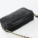 CHANEL Matelasse Chain Shoulder Bag Lamb Skin Black Gold CC Auth 180833A-6