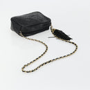 CHANEL Matelasse Chain Shoulder Bag Lamb Skin Black Gold CC Auth 180833A-7
