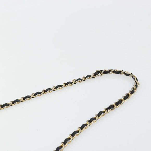 CHANEL Matelasse Chain Shoulder Bag Lamb Skin Black Gold CC Auth 180833A