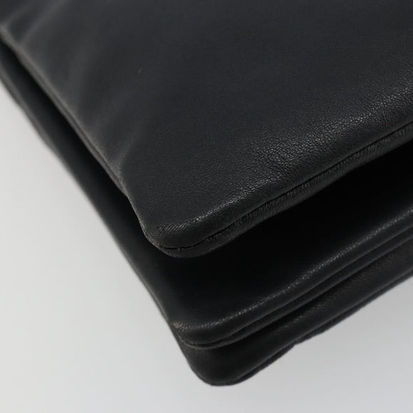 CELINE Trio Umhängetasche Leder Schwarz Gold Auth 180834