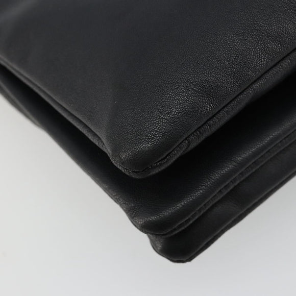 CELINE Trio Umhängetasche Leder Schwarz Gold Auth 180834