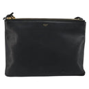 CELINE Trio Umhängetasche Leder Schwarz Gold Auth 180834-2