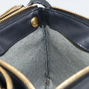 CELINE Trio Umhängetasche Leder Schwarz Gold Auth 180834-20