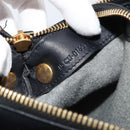CELINE Trio Umhängetasche Leder Schwarz Gold Auth 180834-23