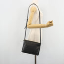 CELINE Trio Umhängetasche Leder Schwarz Gold Auth 180834-24